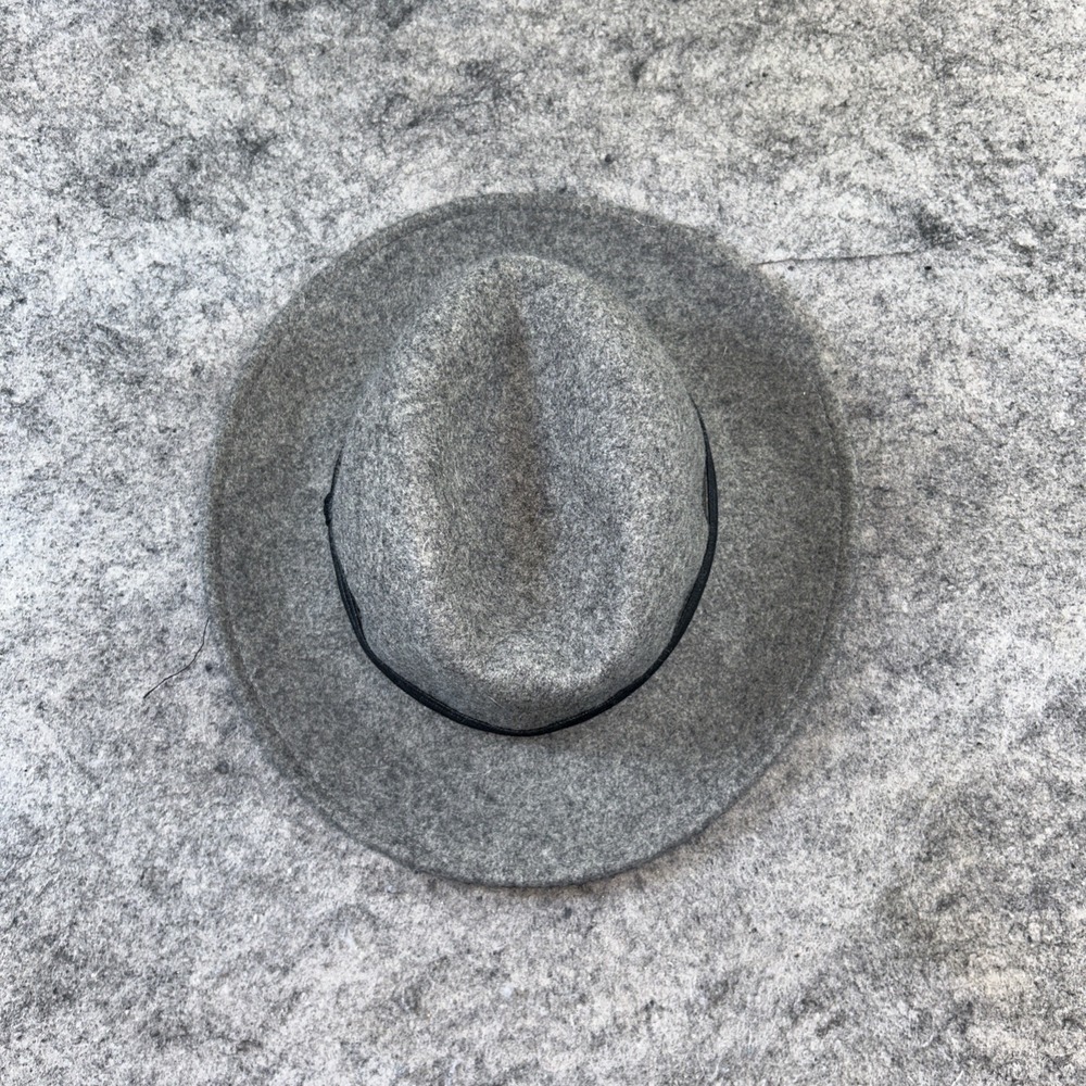 Treasure & Bond Wool Fedora Hat Adjustable Gray & Black